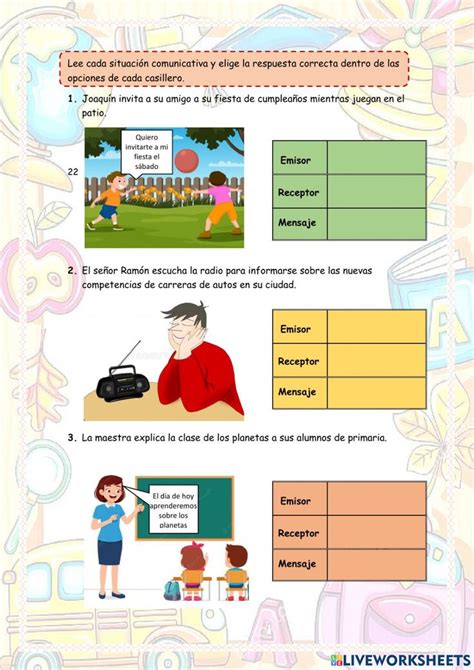 Elementos De La Comunicaci N Interactive Activity For Quinto De