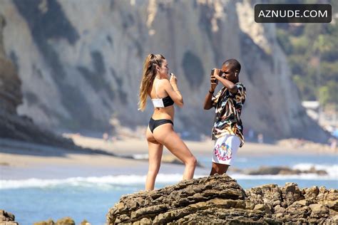 Delilah Belle Hamlin Sexy In A Black And White Bikini In Malibu Aznude