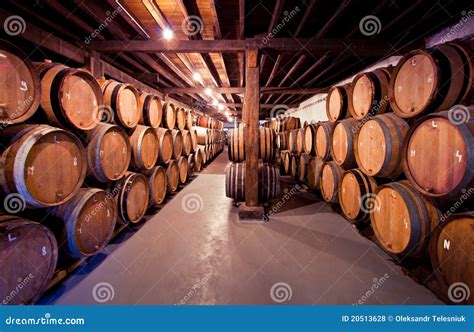 Old Wine Cellar With Barrels In Stacks Stock Photo Image Of Colorful