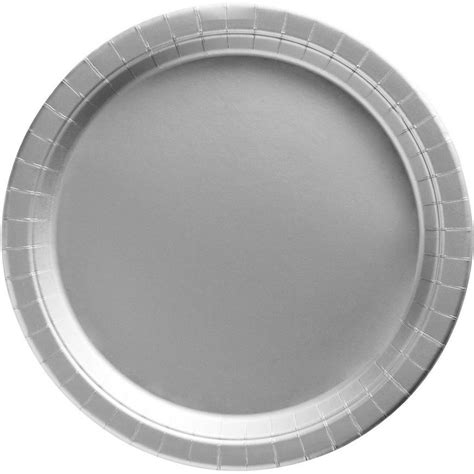 Silver Extra Sturdy Paper Dinner Plates 10in 50ct Party City