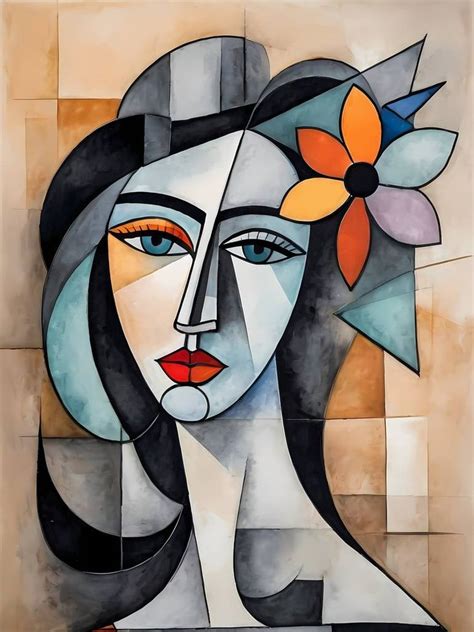 Pablo Picasso Style Woman Cubism Portrait No.13 Digital by Dmitry O ...