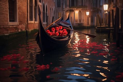 Premium Photo A Romantic Gondola Ride Through A Canal With The B 00294 02