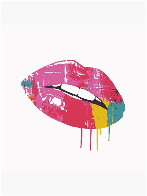 Dripping Lips Art Print For Sale By Helt Sort Redbubble