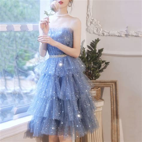 Glitter Blue Tulle Prom Dress Blue Sparkle Cake Dress - Etsy