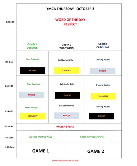 Camp Schedule Template