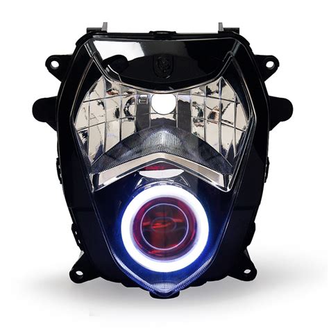 Kt Headlight For Suzuki Gsxr Gsx R Led Angel Eye Red