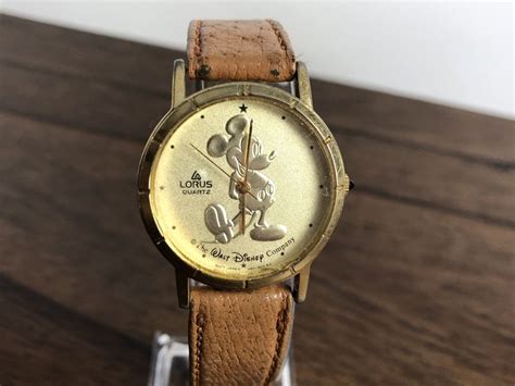 Vintage Lorus Gold Tone Coin Mickey Mouse Watch Womens Etsy Mickey