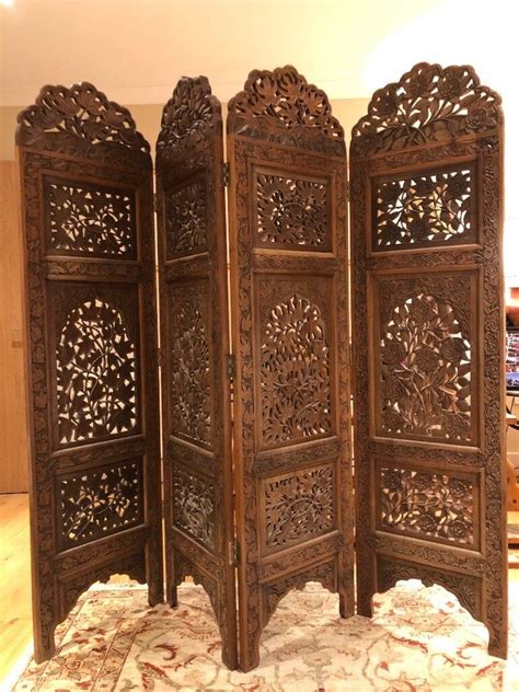 Stunning Hand Carved Wooden Screen Room Divider In Winchester