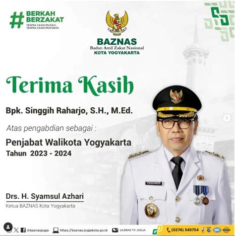 BAZNAS KOTA YOGYAKARTA Alhamdulillah Terima Kasih Bapak H Singgih