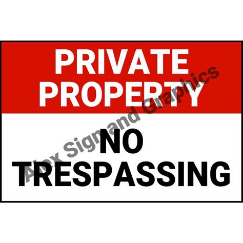 Private Property No Trespassing Pvc Signage A4 Size Landscape 7 5