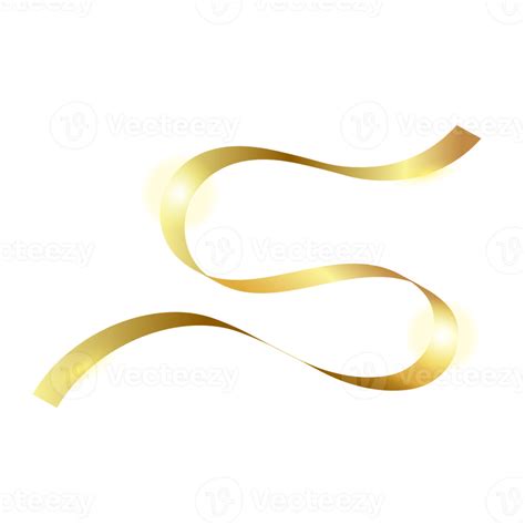 Golden Ribbon Isolated Element 19166934 PNG