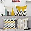 Amazon Jasfura Set Of Yellow And Gray Geometry Throw Pillow