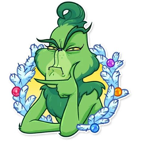 Набор стикеров для Telegram «Гринч Grinch Telegram Stickers Drawings