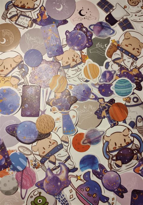 Galaxy - 50 Stickers Pack • Lots of Stickers • Vera's Arts & Dice