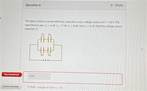 Solved The Figure Shows A Circuit With Four Capacitors And A Chegg