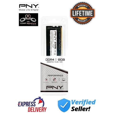 PNY 8GB / 16GB DDR4 3200MHz CL19 Desktop Memory Single Channel RAM Life ...