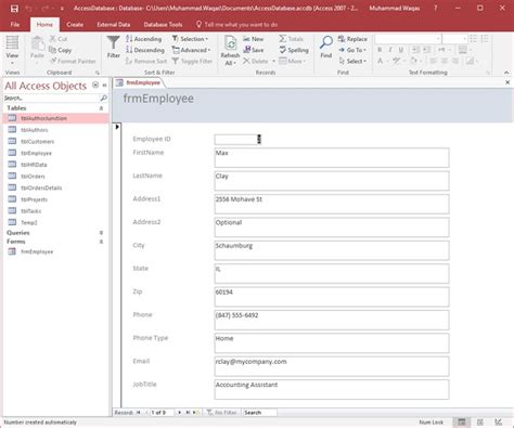 MS Access – Create Form