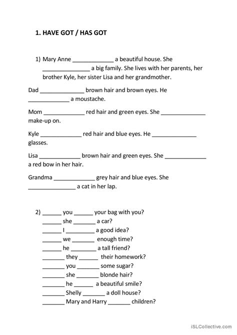 Have Got And Be General Gramma English Esl Worksheets Pdf And Doc