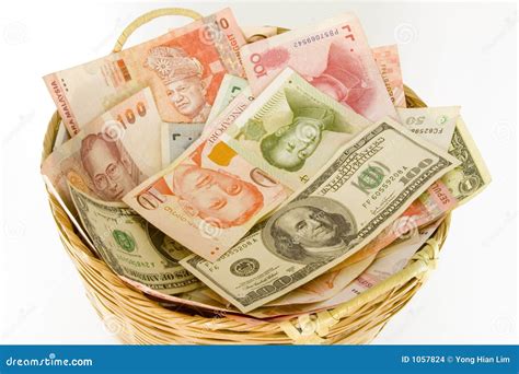 Basket of currencies stock photo. Image of basket, yuan - 1057824