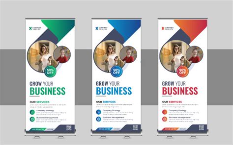 Corporate Roll Up Banner X Banner Standee Pull Up Design Template