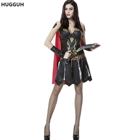 Hugguh Brand Sexy Women Dress Warrior Costume Halloween Masquerade