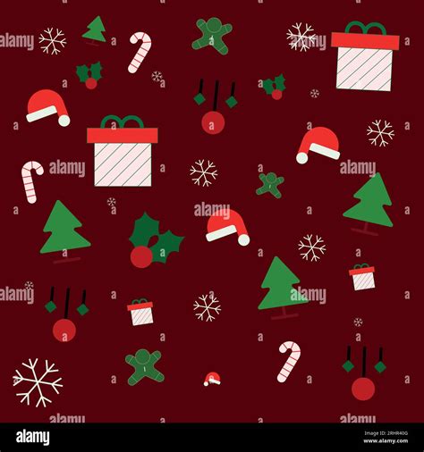 Cute Christmas Pattern Seamless Vector Illustration Stock Vector Image And Art Alamy