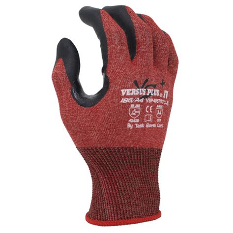 Versus Plus® 18 Gauge Cut Resistant A4 Palm Coated Red Fiber Knit