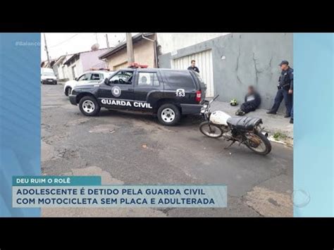 Adolescente é detido pela guarda civil motocicleta sem placa e