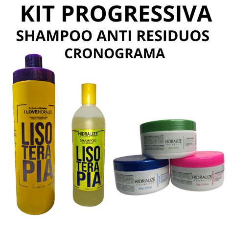 Kit Progressiva Lisoterapia Sem Formol Lt Cronograma Capilar X G