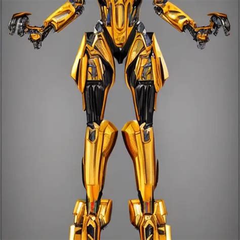 Symmetry A Female Transformer With Golden Paint Stable Diffusion