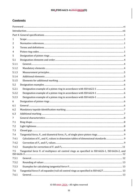 ISO 6621 4 2024 Internal Combustion Engines Piston Rings Part 4