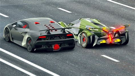 Lamborghini V12 Vision GT Vs Lamborghini Sesto Elemento Drag Race 20