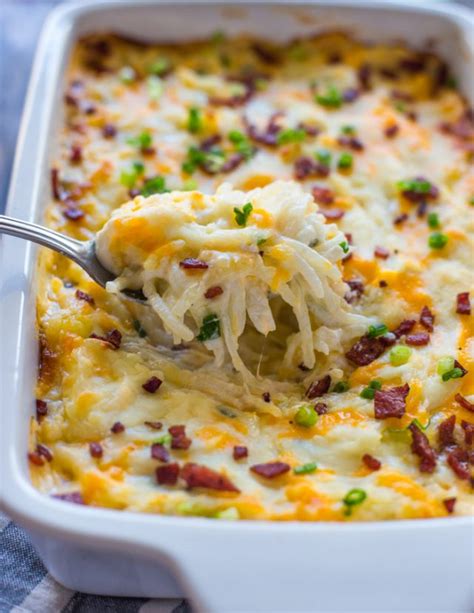 Cheesy Shredded Potato Casserole With Low Fat Option Gimme Delicious