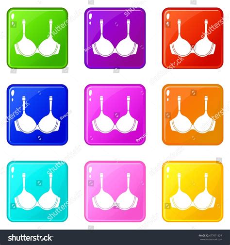 Lingerie Icons 9 Color Set Isolated Stock Vector Royalty Free 677671924 Shutterstock