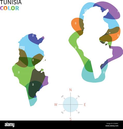 Resumen de color vectorial mapa de Túnez Imagen Vector de stock Alamy