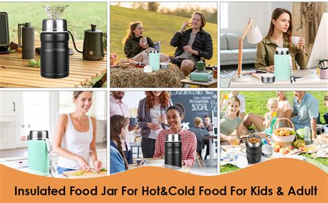 Food Flask 800ml Vacuum Insulated Food Jar Soup Flask For Hot Cold Food Stainless Steel Double