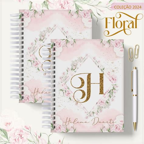 Agenda Floral Rosa Clean Arquivo Digital Elo