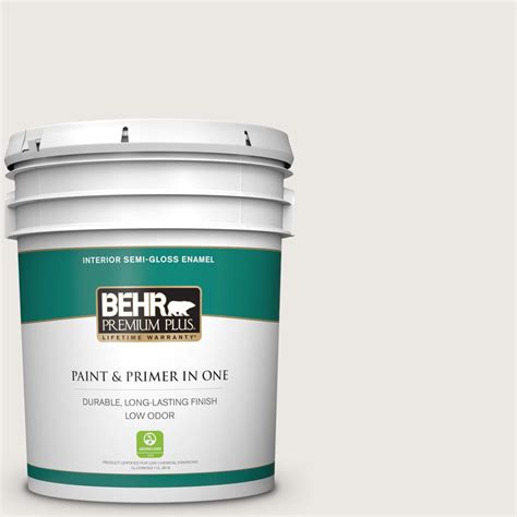 Behr Premium Plus Gal Mq Cameo White Semi Gloss Enamel Low Odor