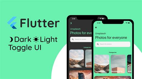 Flutter Tutorial Photography Ui With Light Dark Mode Switch