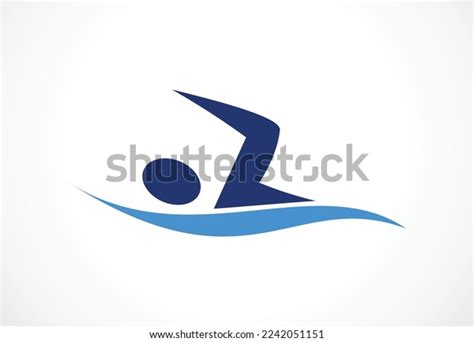 Creative Swimming Logo Design Vector Illustration Stock Vector Royalty