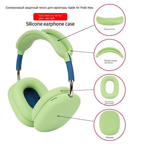 Защитные накладки на голову AirPods Max, силиконовые, прозрачные, ТПУ ...