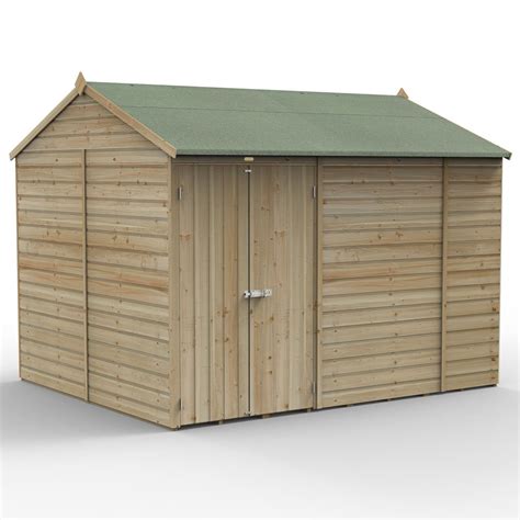 Forest Beckwood 10x8 Reverse Apex Shed Windowless Elbec Garden Buildings