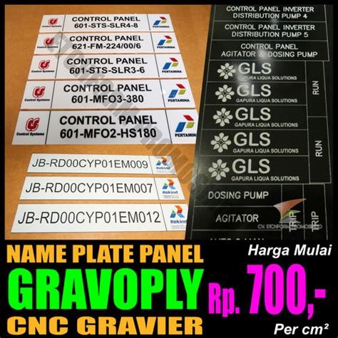 Jual GRAVOPLY Name Plate Panel Pilot Panel Jakarta Utara ETCHFORM