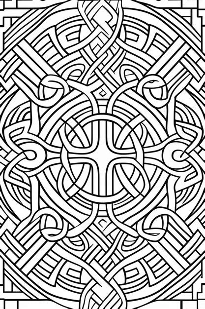 Premium Photo Celtic Coloring Pages For Adults Generative Ai