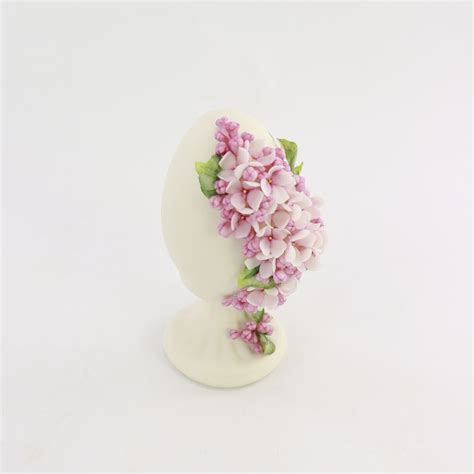 Красивое яйцо с сиренью 25 из фарфора париан ручной работы!