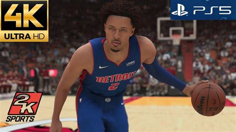 Nba 2k24 Detroit Pistons Vs Miami Heat Kaseya Center Ultra Realism 4k 2k Sports Ps5