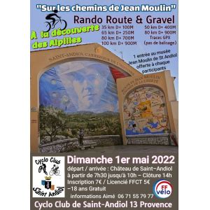 Randonn E Cyclo Sur Les Chemins Des Libert S Jean Moulin Saint Andiol