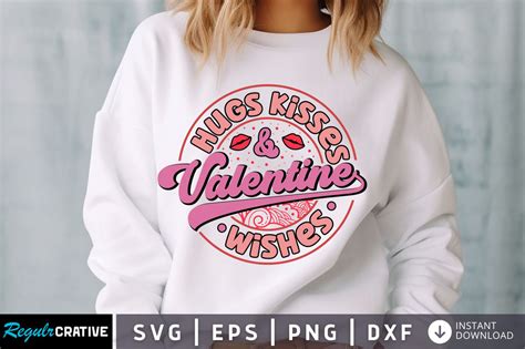 Hugs Kisses And Valentine Wishes Svg Design So Fontsy