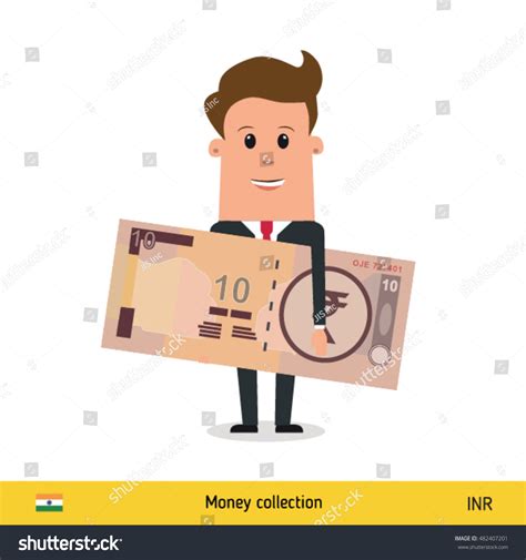 Businessman Happy Earn Money Indian Rupee Stock Vector (Royalty Free ...