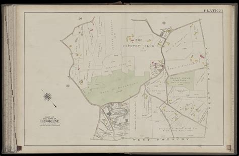 Atlas Of The Town Of Brookline Norfolk County Massachusetts From